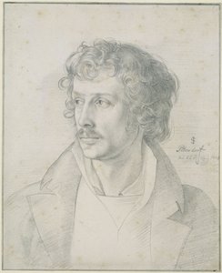 Friedrich Olivier 25 éves korában, mellkép, balra tekintve alkotó: Julius Schnorr von Carolsfeld