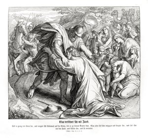 Jákob és Ézsau kibékülnek, Genezis alkotó: Julius Schnorr von Carolsfeld