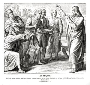Jézus és Nátániel, János evangéliuma alkotó: Julius Schnorr von Carolsfeld