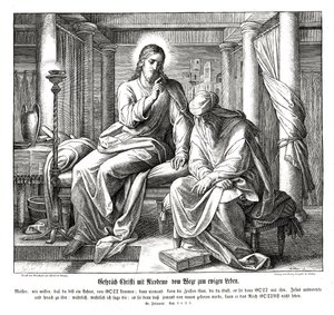Jézus és Nikodémus, János evangéliuma alkotó: Julius Schnorr von Carolsfeld