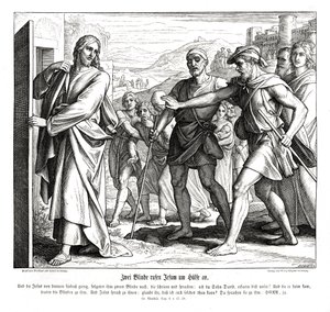 Jézus és a vakok, Máté evangéliuma alkotó: Julius Schnorr von Carolsfeld