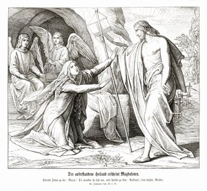 Jézus megjelenik Mária Magdolnának, János evangéliuma alkotó: Julius Schnorr von Carolsfeld