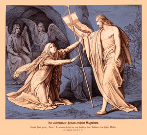 Jézus megjelenik Mária Magdolnának, János evangéliuma alkotó: Julius Schnorr von Carolsfeld