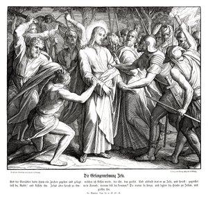Jézus árulása, Máté evangéliuma alkotó: Julius Schnorr von Carolsfeld