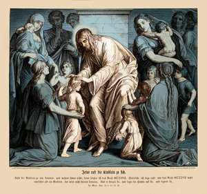 Jézus magához hívja a gyermekeket, Márk evangéliuma alkotó: Julius Schnorr von Carolsfeld