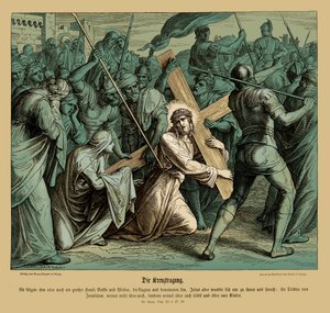 Jézus a keresztet hordozó, Lukács evangéliuma alkotó: Julius Schnorr von Carolsfeld