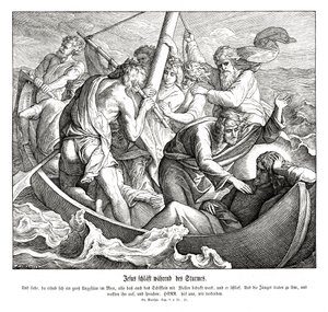 Jézus alszik a viharban, Máté evangéliuma alkotó: Julius Schnorr von Carolsfeld