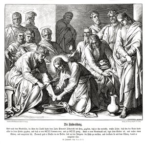 Jézus megmossa tanítványai lábát, János evangéliuma alkotó: Julius Schnorr von Carolsfeld