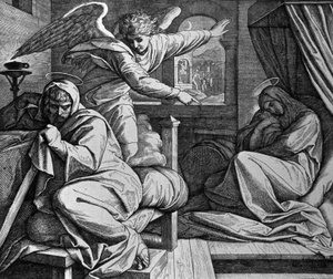 Józsefet figyelmeztetik, hogy meneküljön Egyiptomba alkotó: Julius Schnorr von Carolsfeld