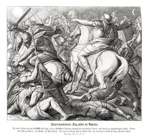 Józsué győzelme az amoriták felett, Józsué alkotó: Julius Schnorr von Carolsfeld