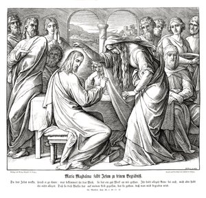 Mária Magdolna felkenti Jézust, Máté evangéliuma alkotó: Julius Schnorr von Carolsfeld