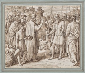 Melkisédek megáldja Ábrahámot alkotó: Julius Schnorr von Carolsfeld