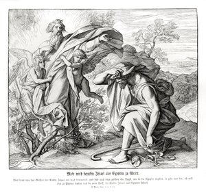 Mózes és az égő csipkebokor, Exodus alkotó: Julius Schnorr von Carolsfeld