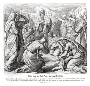 Mózes átadja a parancsolatokat, Exodus alkotó: Julius Schnorr von Carolsfeld