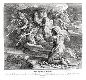 Mózes megkapja a parancsolatokat, Exodus alkotó: Julius Schnorr von Carolsfeld
