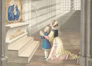 Anya és lánya az imában, kb. 1811-17. alkotó: Julius Schnorr von Carolsfeld