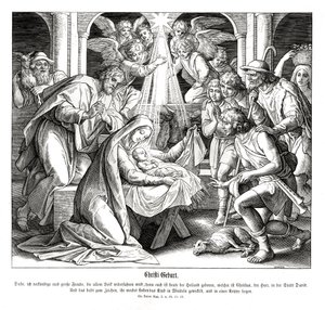 Születés, Lukács evangéliuma alkotó: Julius Schnorr von Carolsfeld