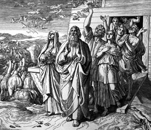 Noé elhagyja a bárkát az özönvíz után alkotó: Julius Schnorr von Carolsfeld