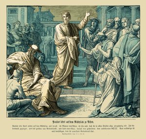 Pál prédikál Athénban, az Apostolok Cselekedetei alkotó: Julius Schnorr von Carolsfeld