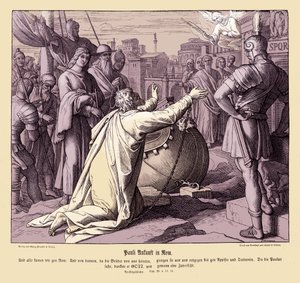 Pál érkezése Rómába, Az Apostolok Cselekedetei alkotó: Julius Schnorr von Carolsfeld
