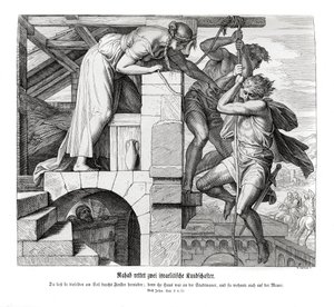 Ráháb megment két izraelita férfit, Józsuét alkotó: Julius Schnorr von Carolsfeld
