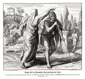 Sámuel felkenti Sault Izrael királyává alkotó: Julius Schnorr von Carolsfeld