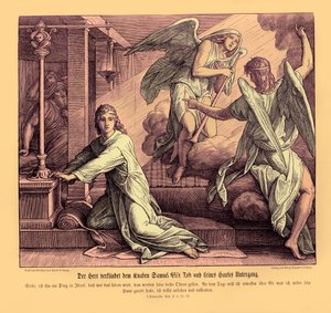 Sámuel megkapja Éli halálának próféciáját alkotó: Julius Schnorr von Carolsfeld