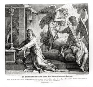 Sámuel megkapja Éli halálának próféciáját alkotó: Julius Schnorr von Carolsfeld