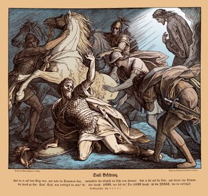 Saul a damaszkuszi úton, Az Apostolok Cselekedetei alkotó: Julius Schnorr von Carolsfeld