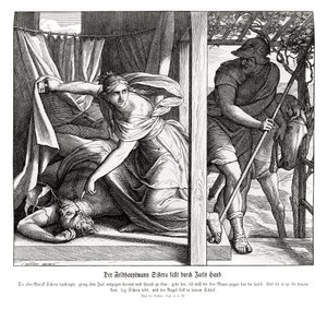 Siserát megöli Jael, bírók alkotó: Julius Schnorr von Carolsfeld