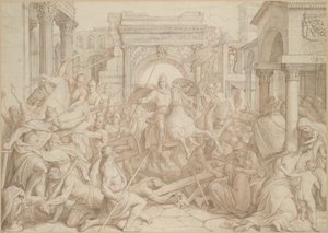 Nagy Károly bejárata Paviába, 1840. alkotó: Julius Schnorr von Carolsfeld