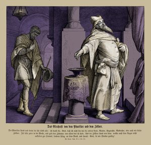 A farizeus és a vámszedő, Lukács evangéliuma alkotó: Julius Schnorr von Carolsfeld