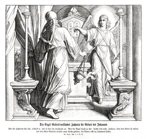 Gábriel angyal megjelenik Zakariásnak, Lukácsnak alkotó: Julius Schnorr von Carolsfeld