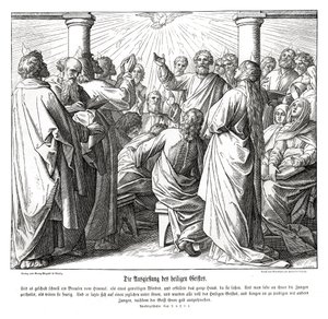Az apostolok megteltek Szentlélekkel, ApCsel alkotó: Julius Schnorr von Carolsfeld