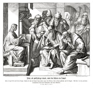 A gyermek Jézus a templomban, Lukács evangéliuma alkotó: Julius Schnorr von Carolsfeld