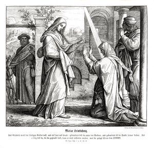 Mária látogatása, Lukács evangéliuma alkotó: Julius Schnorr von Carolsfeld