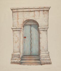 Ajtó a Mission San Juanban alkotó: June Dale