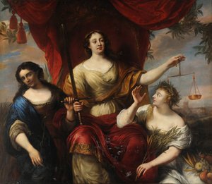 Prudence, Justice and Peace, Ovens, Jurgen (1623-1678). Olajfestmény