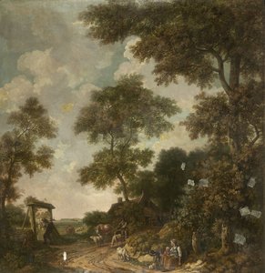 Tapéta festmény egy holland tájról földúttal alkotó: Jurriaan Andriessen (attributed to)