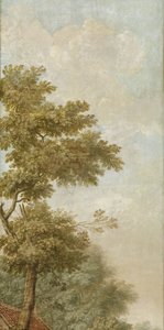 Három falvédő, holland tájjal Tapéta festés Három tapéta festmény egy holland tájról Három tapéta festmény egy holland tájról alkotó: Jurriaan Andriessen (attributed to)