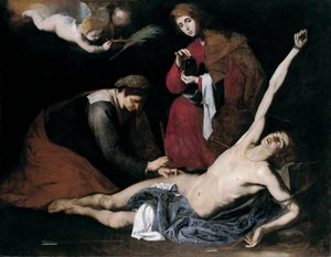 Szent Sebestyén meggyógyult a Szent Nők által alkotó: Jusepe de Ribera