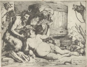 Silenus a boroshordónál alkotó: Jusepe de Ribera