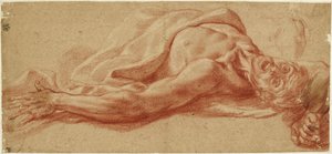 Fekvő férfialak tanulmánya alkotó: Jusepe de Ribera
