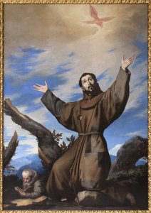 Assisi Szent Ferenc megbélyegzése. Festmény Jose de Ribera dit il Spagnoletto műhelyéről "" a spanyol"" (1591-1652), olaj, vászon alkotó: Jusepe de Ribera