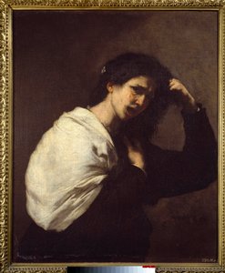 Haját tépő nő Jose de Ribera dit il Spagnoletto festménye: „A spanyol”” (1591-1652) alkotó: Jusepe de Ribera