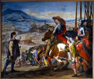 Harmincéves háború (1618-1648): „” Brissac elfoglalása 1638-ban Weimari szász Bernard által”” Jusepe Leonardo (1601-1656) festménye alkotó: Jusepe or Jose (c.1605 1656) Leonardo