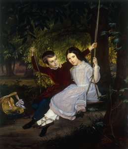 Sándor és Fanny hintán, 1847 alkotó: Just Jean Christian Holm
