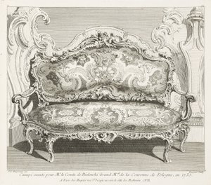 Bielinski gróf számára 1735-ben a lengyel korona nagyméltósága számára készített kanapé; Bielinski gróf számára 1735-ben készített kanapé, 4. tábla alkotó: Juste Aurèle Meissonnier
