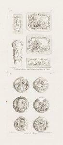 Különböző minták tubákdobozokhoz és botfogantyúhoz, 5. lemez, pl. 53 in Juste-Aurèle Meissonnier munkája alkotó: Juste Aurèle Meissonnier