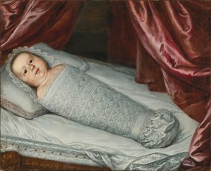 III. Medici Cosimo portréja 1642-1723 babaként, kb. alkotó: Justus Sustermans